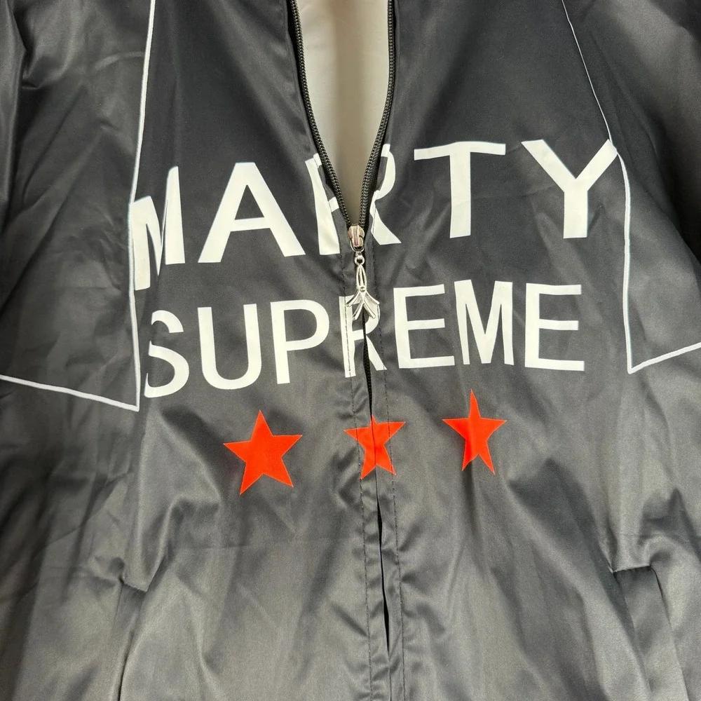 Marty Supreme Mens Graphic‎ Costume Tracksuit Set Black Hooded Jacket Pants L